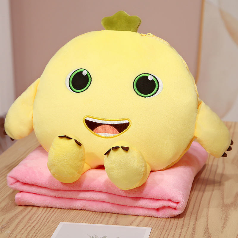 Sofá de Panda lindo edredón de almohada ajustable de doble uso dos en uno cojín de sandía almohada siesta de oficina Manta