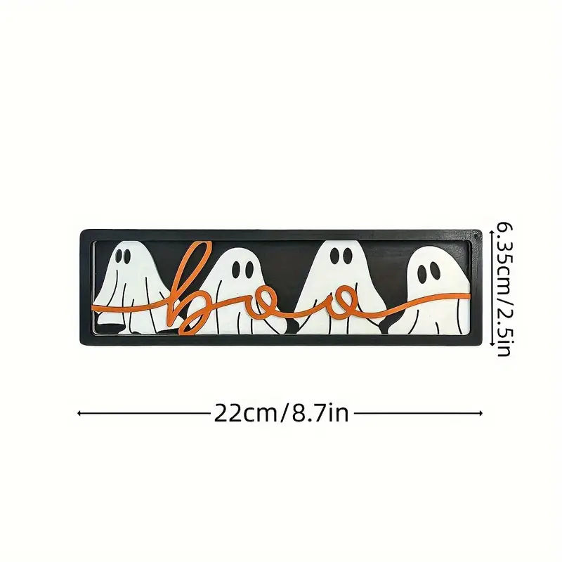 クロスボーダー新製品ハロウィンホワイトゴーストBOO木製装飾品ホームデコレーションパーティーセンターデスクトップ装飾品|undefined