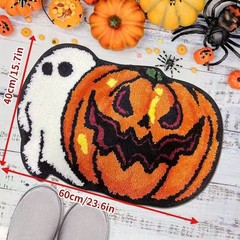 クロスボーダーアマゾン模造カシミア厚みのあるカーペットクリエイティブハロウィンゴーストバスルームフロアマット玄関ホール装飾カボチャの足