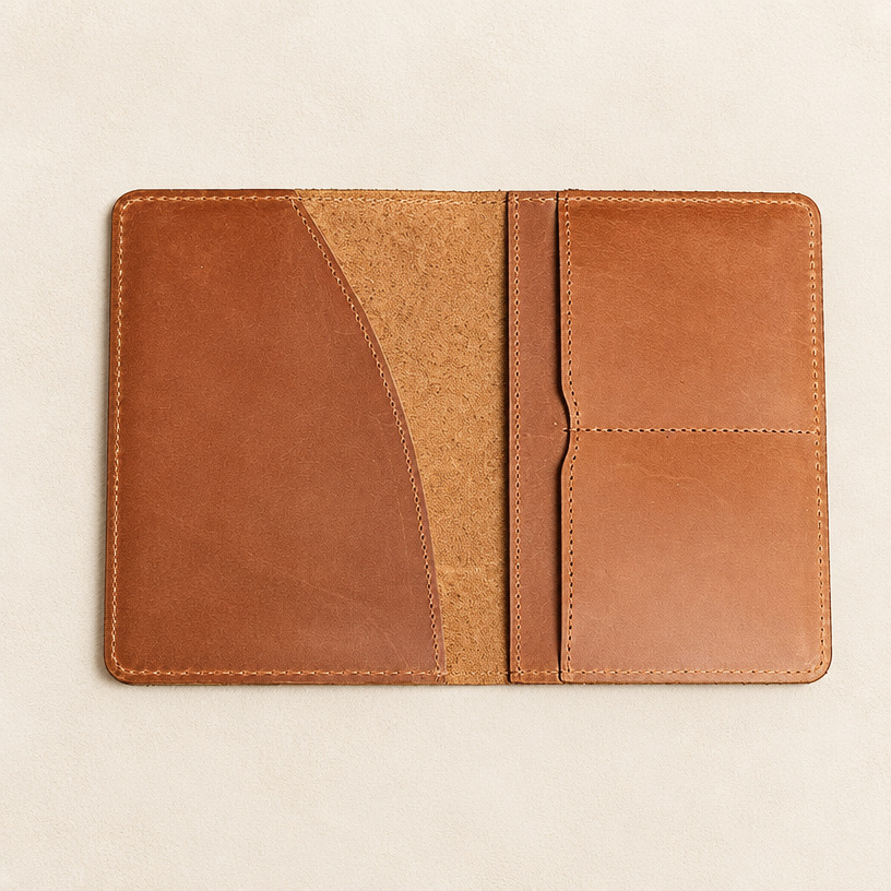 Crazy Horse Leder Reisepass-Etui, Vintage-Stil, Unisex