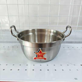 304不锈钢韩式泡面锅爆款拉面锅螺狮粉锅家用加厚双耳汤锅小火锅