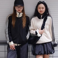 Jenni同款宽松外套三条杠 华夫格外套男女