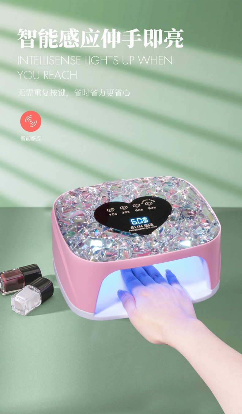 Hochleistungs-intelligente Smart Nail Art Maschine UV-LED Nagellampe Aufladbar Akku-Version Dual-Lichtsystem Lange Akkulaufzeit Nagellack-Gel Aushärtungsgerät
