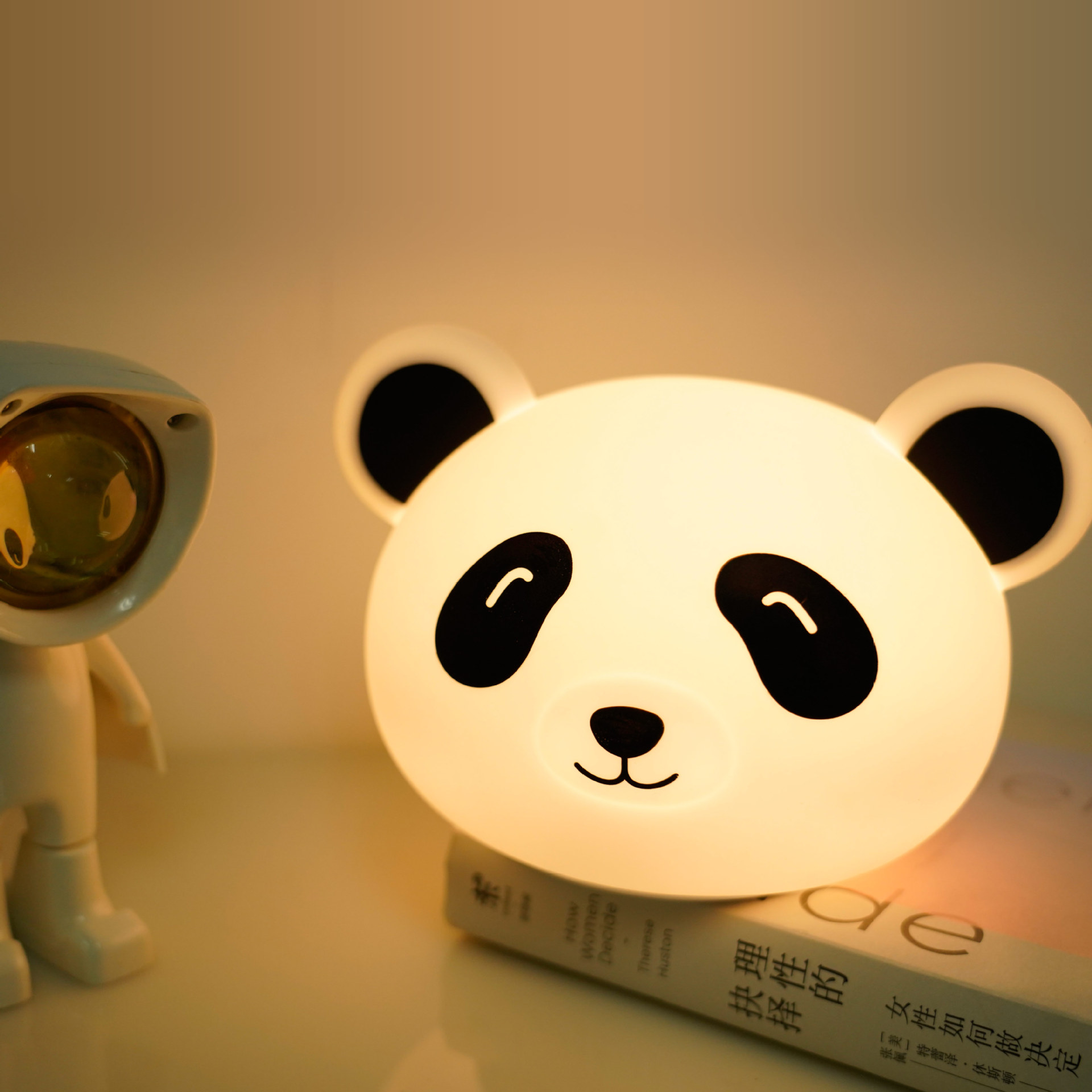 Lámpara de silicona con luz nocturna para niños, luz ambiental navideña, lámpara de noche con dibujos animados de animales, personalizable.