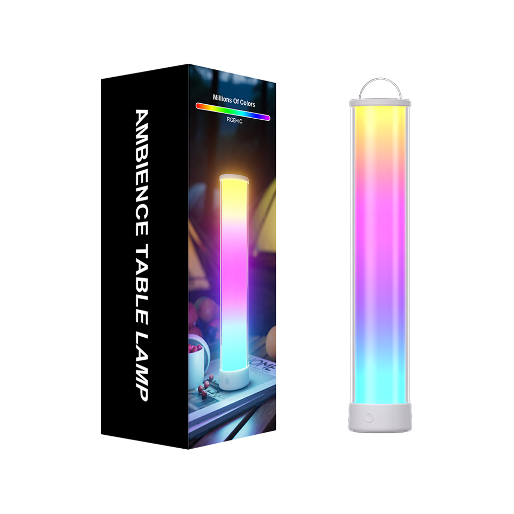 Transfronterizos RGB escritorio lámpara de noche recargable al aire libre camping llama diapositiva color bluetooth luz de atmósfera led cabezal de cama luz de noche