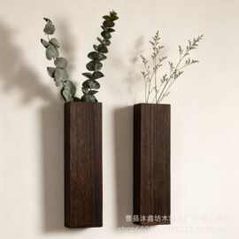 现货跨境木质墙壁花瓶干花展示架 简约家居卧室墙壁装饰收纳架