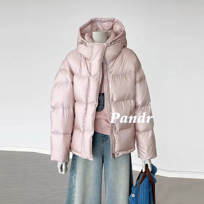 Women's down Jacket with 90% Down, Short Style, New Model, Hooded, Simple Design, Thick, Stylish, Suitable for Commuting