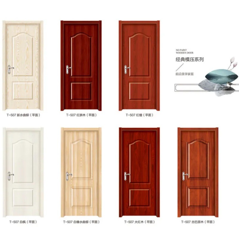 Puerta de madera sólida puerta de madera de cristal de carbono puerta de madera compuesta puerta de dormitorio puerta interior puerta de madera aislada puerta de madera libre de pintura