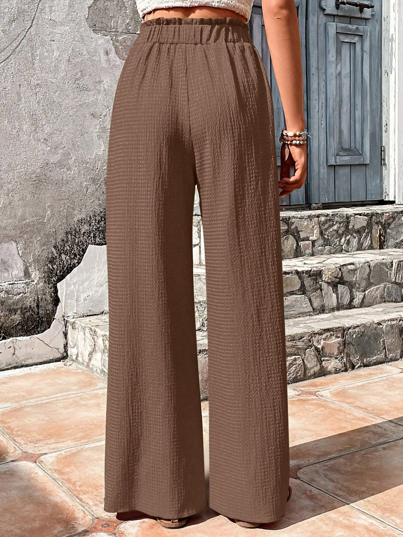 Women's Daily Streetwear Solid Color Full Length Casual Pants Wide Leg Pants display picture 30