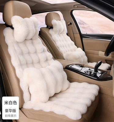 Thickeneded Warm Bubble Velvet Small — Seat cushion, seat cover - off-white-velvet-thickened-version-a-small-pad