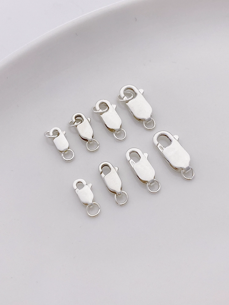 S925 стерлинговое серебро, квадратная пряжка, пряжка «рыбий хвост», пружинная пряжка, пряжка-лобстер, браслет «сделай сам», ожерелье, соединительная пряжка, серебряная пряжка, аксессуары для головы