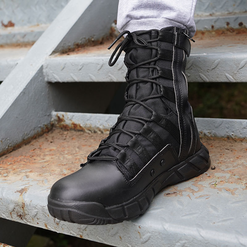 New high-top combat boots Green desert boots Brown boots Light combat boots Training boots_voghion.com