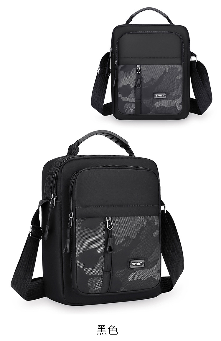 179g Weight Polyester Lining Material Sewing Thread Fashion Element Zipper Closure Type Sling Strap Strap Type Shoulder Bag Bags Type Casual Occasion Oxford Cloth Material Camouflage Pattern All Seasons Season Men's Gender Streetwear Style Square Shape Men's Camouflage Oxford Cloth Sewing Thread Zipper Shoulder Bag 14