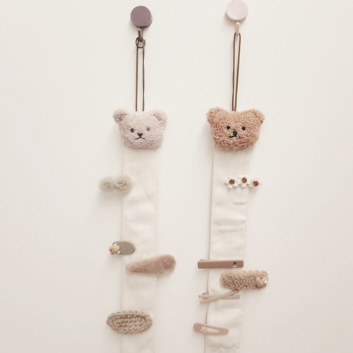 INS Nordic style new product cartoon bear children's hairpin storage belt hook wall decoration wall hanging