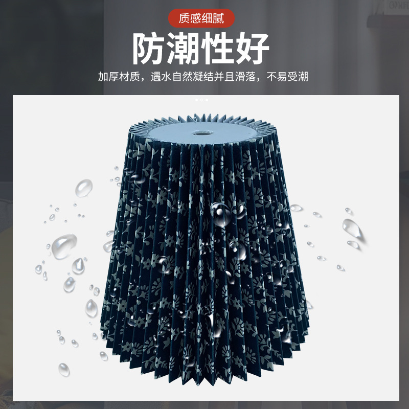 新款印花百褶灯罩落地灯台灯罩多彩布艺百褶法式复古百折灯罩|undefined