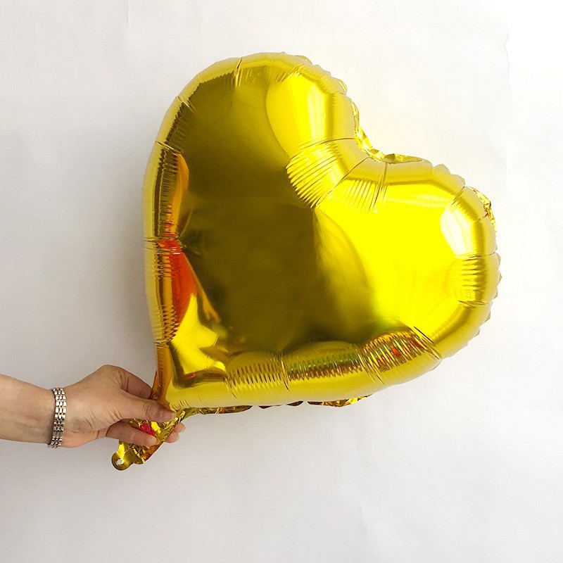 Transfronterizo de 18 pulgadas amor luz versión color sólido oro plata fiesta de cumpleaños decoración papel de aluminio globo de aluminio al por mayor