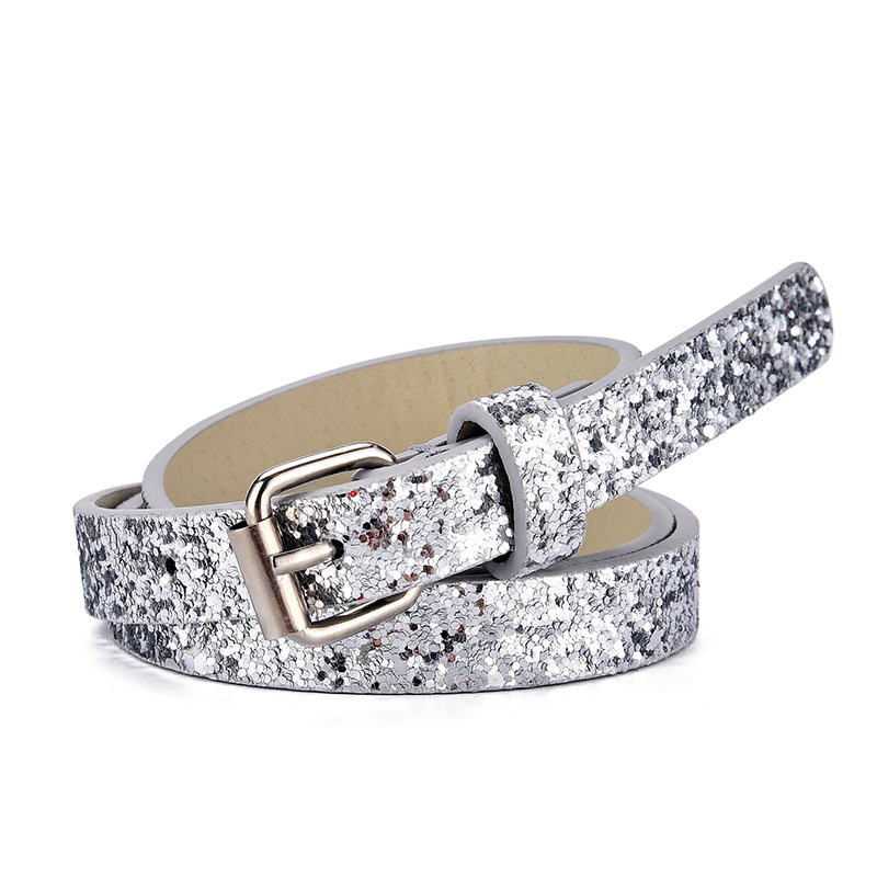 Glitt cinturón de mujer plano delgado estilo coreano en forma de corazón rosa brillante jeans para niños cinturón corto transfronterizo