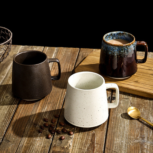 日式复古粗陶ins高颜值咖啡杯创意家用下午茶茶杯水杯陶瓷马克杯