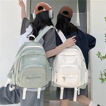 新款日韩简约百搭大容量双肩包书包休闲气质潮流学院背包