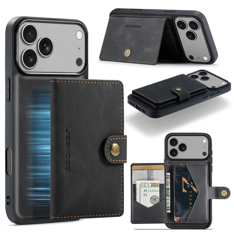 Cross-Border Popular iPhone 17 Promax Magnetic Detachable Card Holder Anti-Fall Shell Full-Cover Leather Case 17 Air Cross-Border Popular iPhone 17 Promax Magnetic Detachable Card Holder Anti-Fall Shell Full-Cover Leather Case 17 Air