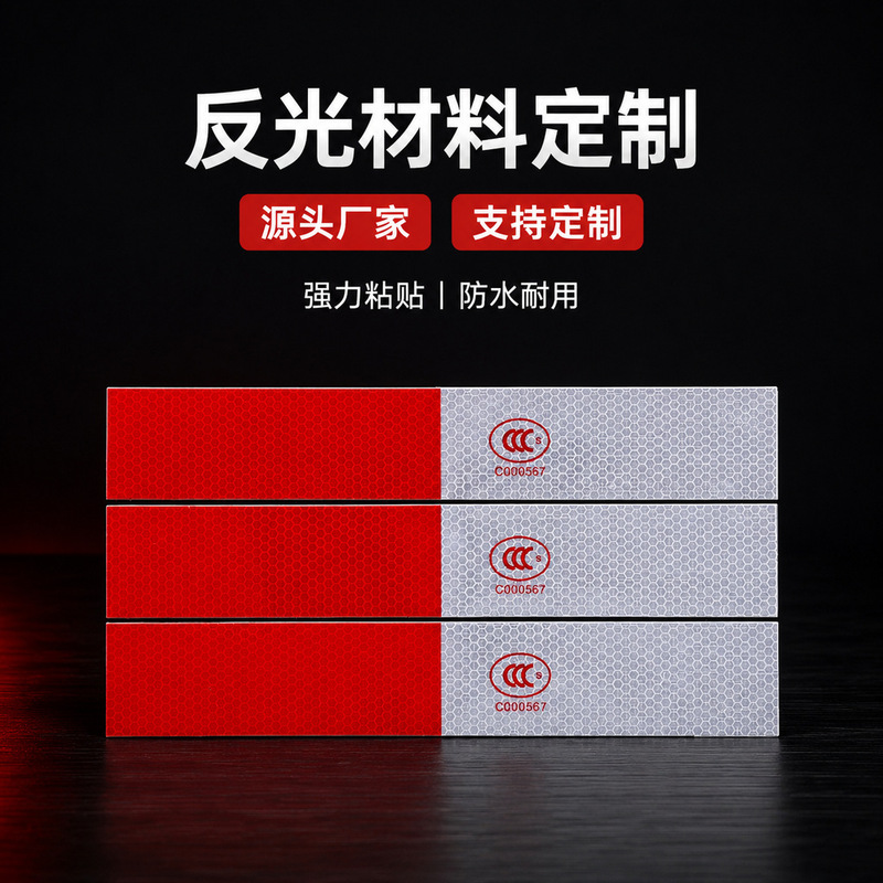 DOT-C2 red and white reflective tape for truck, trailer, and vehicle body contour warning reflective strip, nighttime safety sign DOT-C2 red and white reflective tape for truck, trailer, and vehicle body contour warning reflective strip, nighttime safety sign