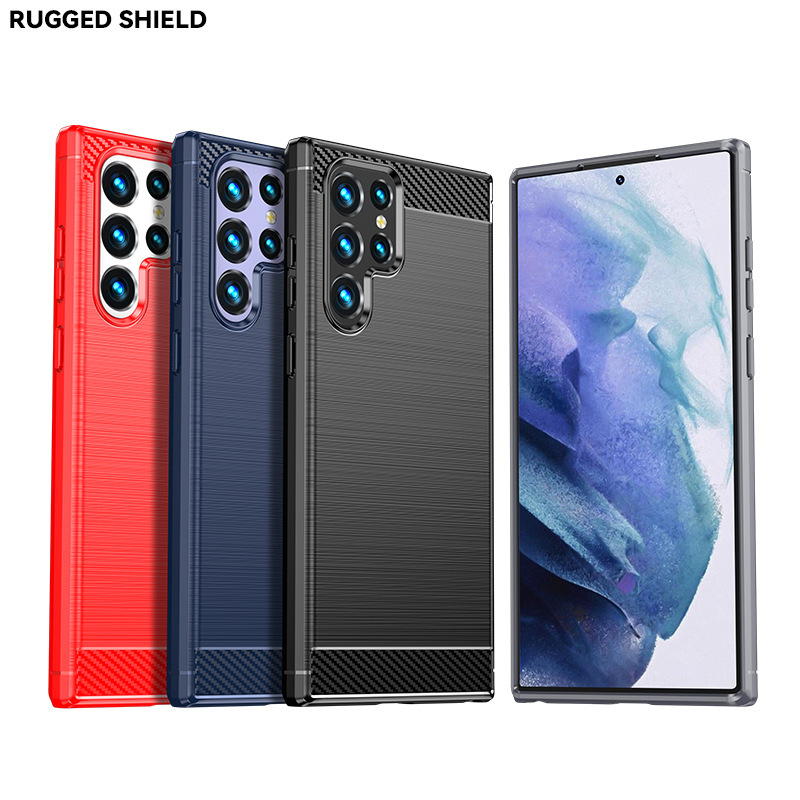 Suitable for Samsung Galaxy S22 Ultra Mobile Phone Case Samsung Brushed Carbon Fiber Protective Mobile Phone Protective Case