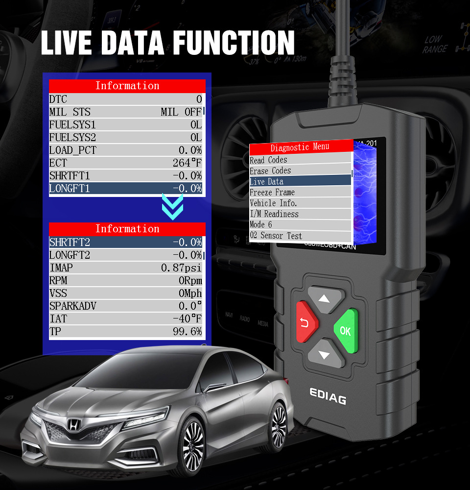 Ya-201 Obd2 Engine Fault Code Reader Obd Driving Computer Tool Car Diagnostic Tool
