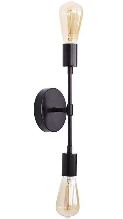 Nórdico creativo simple mesita de noche comedor lámpara de pared de hierro sala de estar pared de fondo escalera pasillo de una sola cabeza de doble cabeza pequeña lámpara de pared