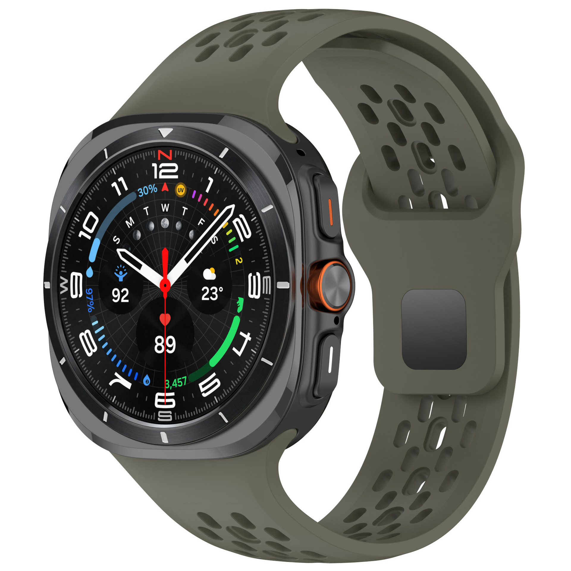 Suitable for the 47mm perforated sports breathable silicone replaceable watch strap of Samsung Galaxy watch7 ultra undefined