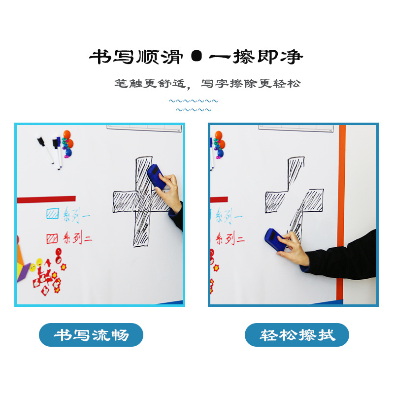 Venta al por mayor pegatinas de pizarra magnética Conferencia de oficina pegatinas de pizarra adhesiva de hierro para el hogar formación de enseñanza pizarra suave