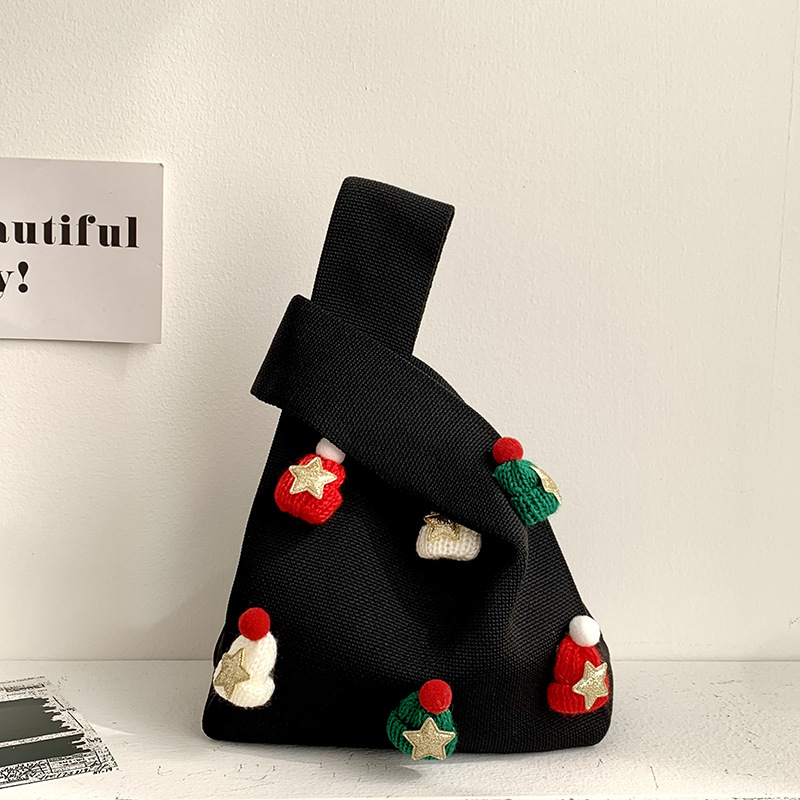 Bolsa de mochila para mujeres versátil 2025 nuevo bolso de regalo de navidad sombrero tridimensional nicho bolso de hombro de punto