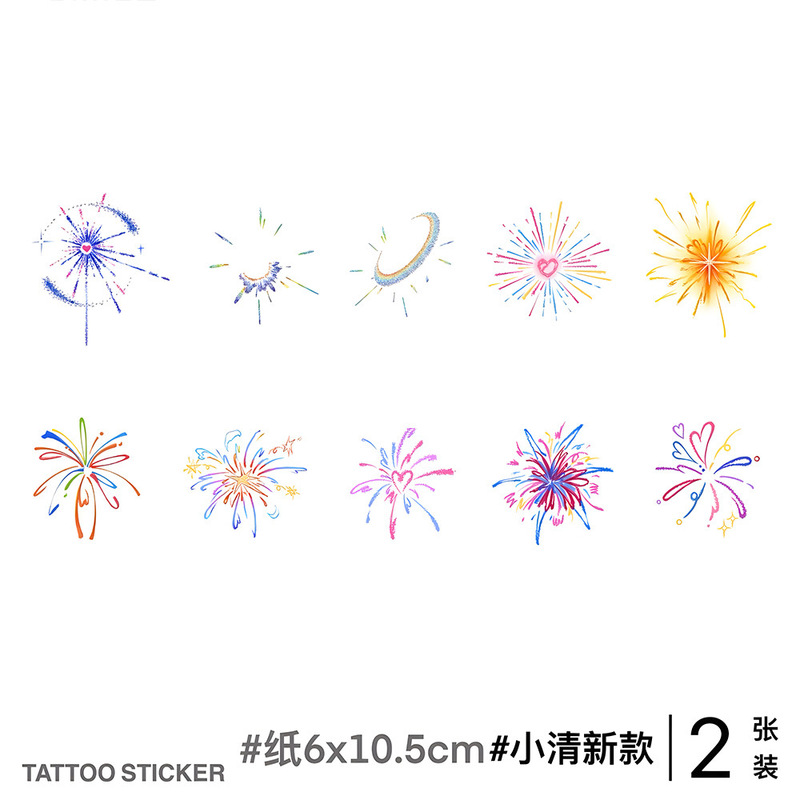 Mini Fireworks Small Fresh Color Original Finger Waterproof Lasting Cute Female Arm Butterfly Love Flower Tattoo