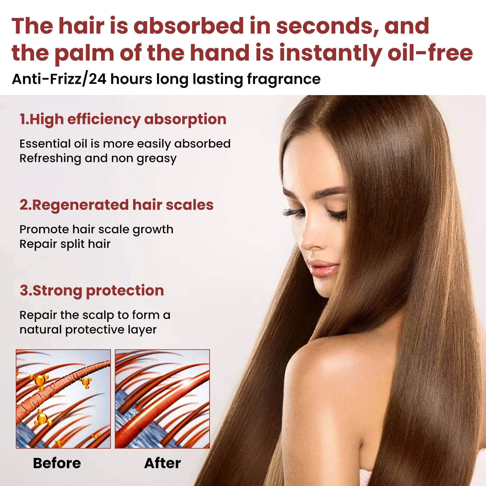 Loțiune hidratantă pentru păr EELHOE No Smooth Smooth, reparatoare, netezitoare, pentru părul uscat și înțepenit._voghion.com