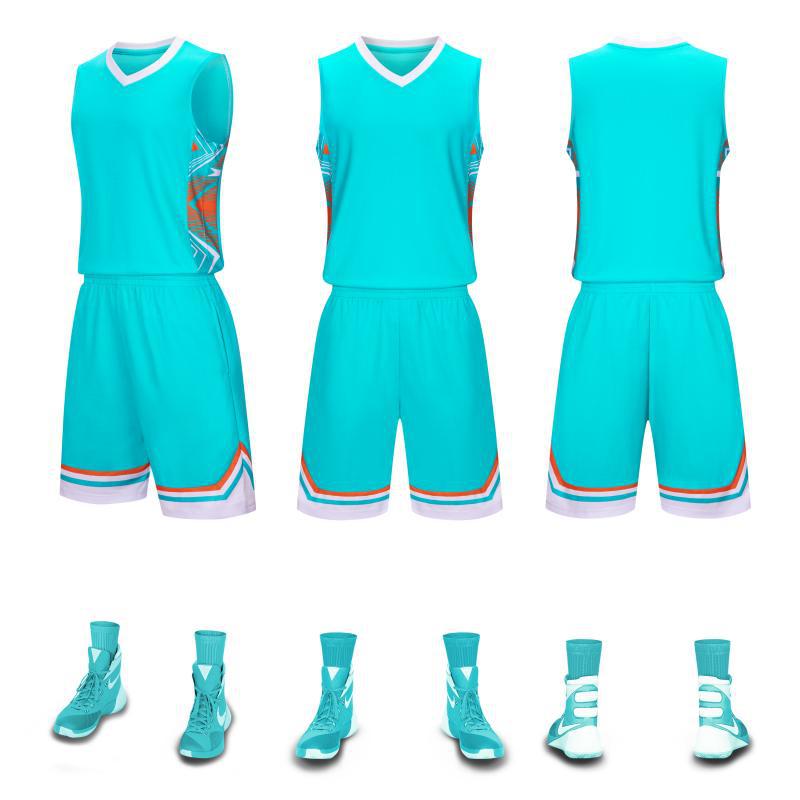 Al por mayor nueva ropa de baloncesto transpirable masculina juvenil campus uniformes de juego de estudiantes uniformes de equipo personalidad impresa camiseta
