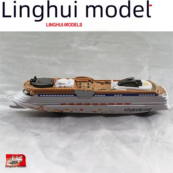 Linghui Model Yacht Speedboat Ship Cruise Ship Simulation Inertia Flash Sound and Light Music Boy Children's Toy Boat