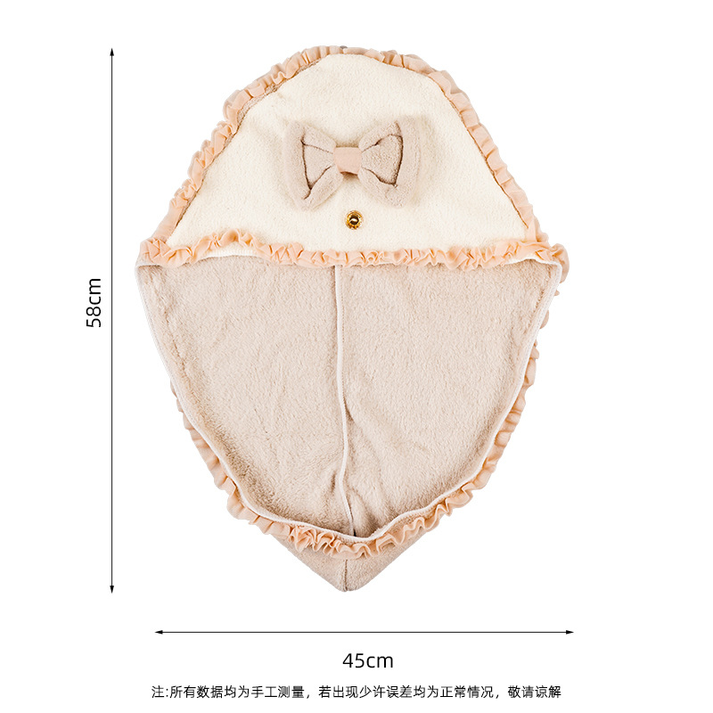 新款韩版蕾丝蝴蝶结干发帽樱花干发帽女加厚超强吸水开学季热品