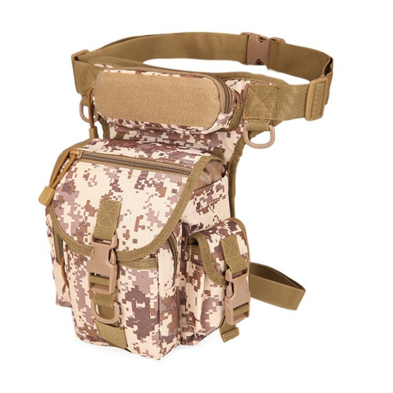Bolsa de piernas deportivas al aire libre motocicleta para hombres multifuncional portátil cuadrangular atado bolsa de camuflaje militar paseo ocio
