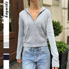 迪芸欧美时尚简约长袖纯色卫衣外套毛织女装2025秋冬亚马逊独立站