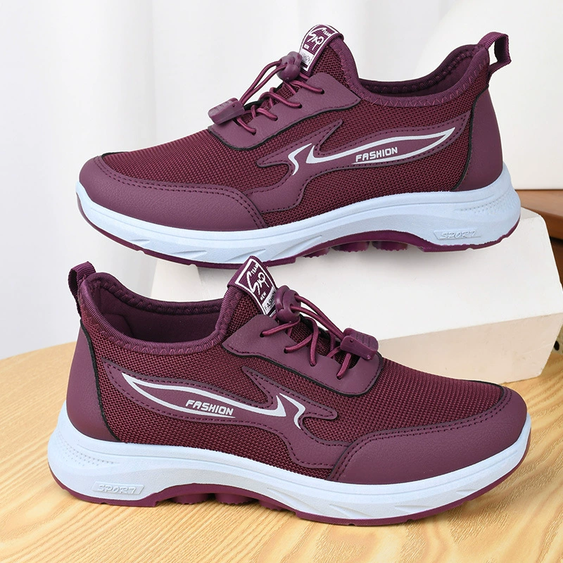 Женские прогулочные туфли 2025 года, осенние новинки, легкие туфли на мягкой подошве для женщин среднего и старшего возраста, дышащие повседневные женские спортивные туфли