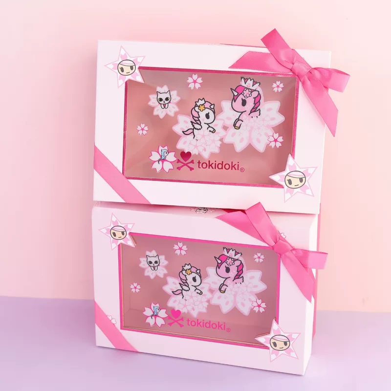 Подарочная коробка из серии Qingyi Fang Tokidoki Sakura HUA с принтом мультяшной бумаги, маленькая подарочная коробка для хранения
