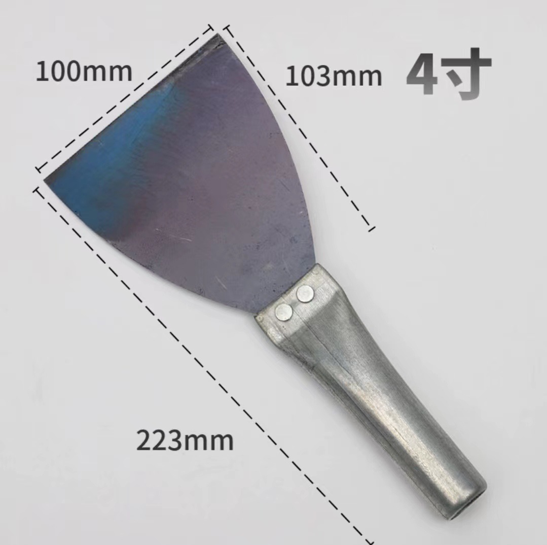 Fábrica al por mayor cuchillo de masilla mango de plástico pala de limpieza mango de madera espejo espátula de pintura cuchillo de masilla de acero inoxidable