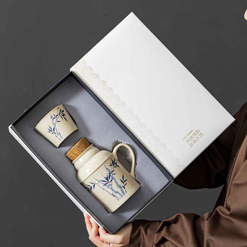 Ruyao Wanhua pequeña olla caliente doméstica con taza de marca de tapa de gran capacidad de cerámica de mano caliente de oficina tetera taza de té
