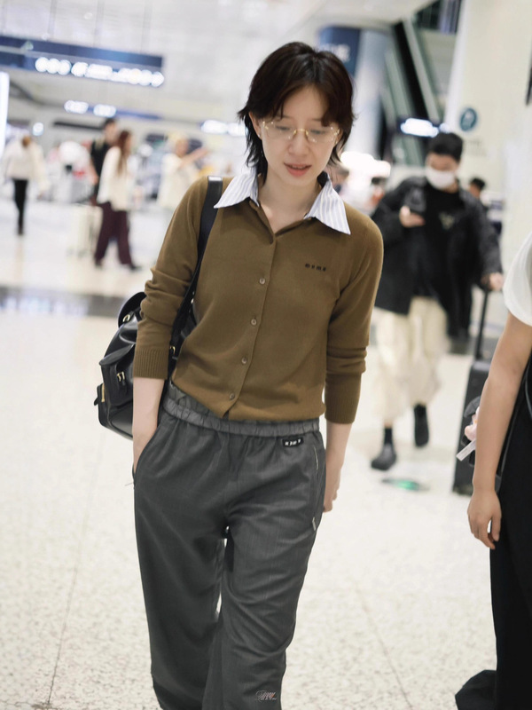 miu系羊绒开衫南油高版25新款假两件可拆卸翻领针织外套女毛衣|undefined