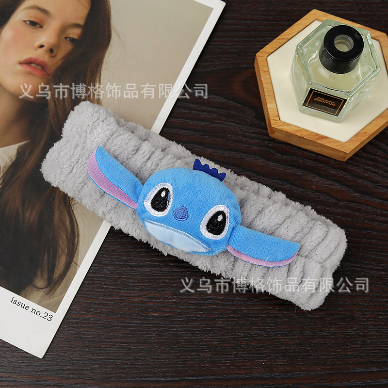 Estilo coreano Internet celebridad ins estilo lindo muñeca felpa multicolor puntada banda de pelo simple máscara facial banda de pelo