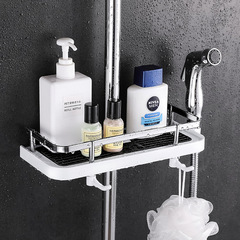 Hayan wall-mounted bathroom storage rack without drilling, bathroom organizer, hanging multi-functional bathroom storage shelf