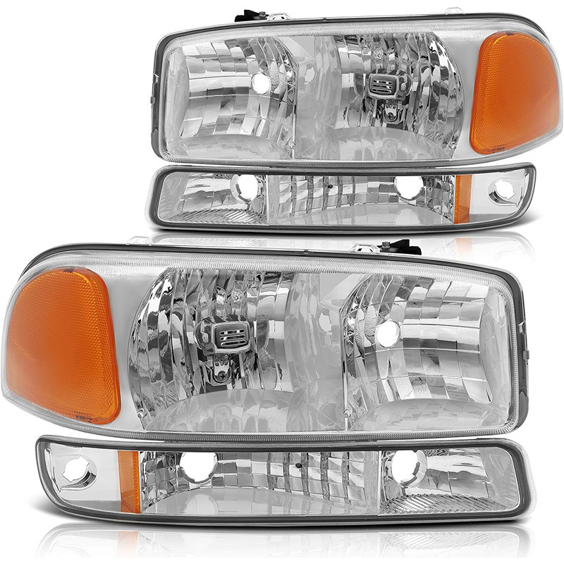 Aplicable a GMC 1999 - 2006 modelo de faro Sierra estándar americano modelo de galvanoplastia de halógeno medio conjunto original
