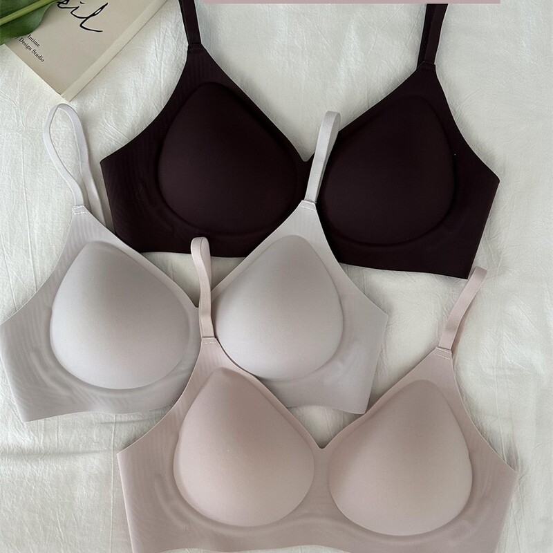 Jelly Strip Seamless Underwear for Women with Small Breasts, Push-Up and Enlargement, Comfortable and Breathable New Style Top-Up Bra to Prevent Sagging