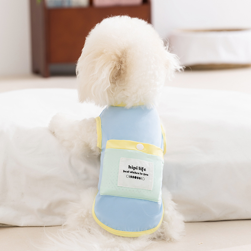Perros de primavera y verano Perros pequeños y medianos Estilo casual Ropa a prueba de ropa Chaleco a juego de colores al aire libre Ropa fresca para gatos Ropa para perros