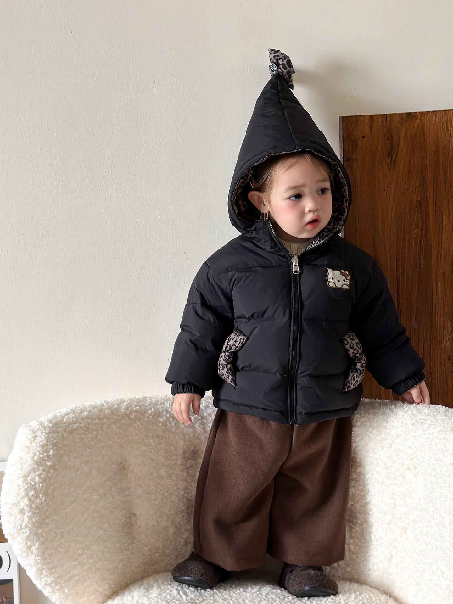 Ropa de azúcar de pera para niños chaqueta de plumón de invierno gruesa tres anti-90 chaqueta blanca para niñas ropa de bebé