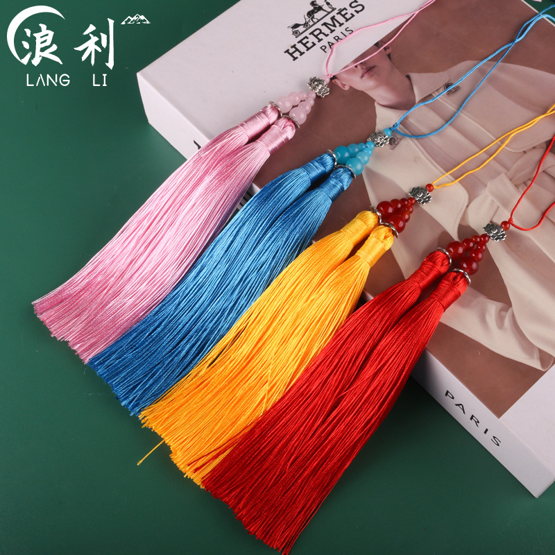 Lotus Double Ears Chinese Knot Tassel Tassel DIY Handmade Soft Tassel Curtain Hanging Tassel Palace Ancient Style Hanging Ornaments